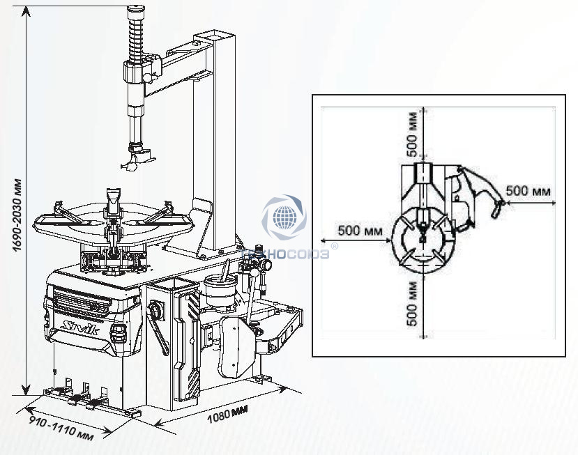 Стенд шиномонтажный технические характеристики