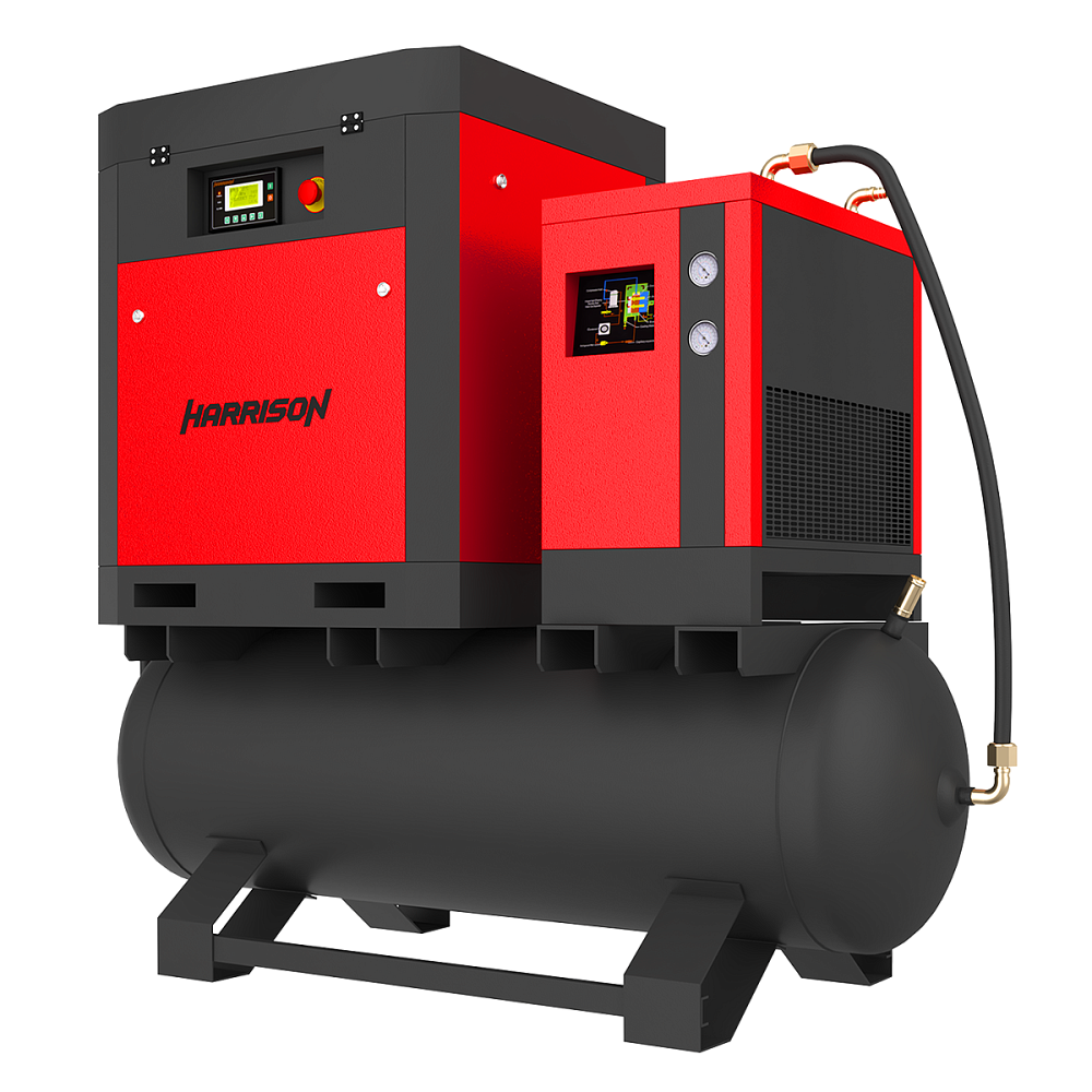 HRS-941500TD5 Винтовой компрессор с ресивером и осушителем Harrison: 1500 л/мин, 8 бар, 11 кВт, 500