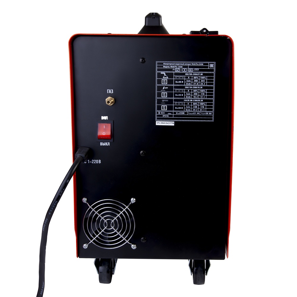 Weld Pro 260M Сварочный аппарат инверторный 260A, 220В MIG/MAG/MMA/Lift TIG с горелкой 24KD
