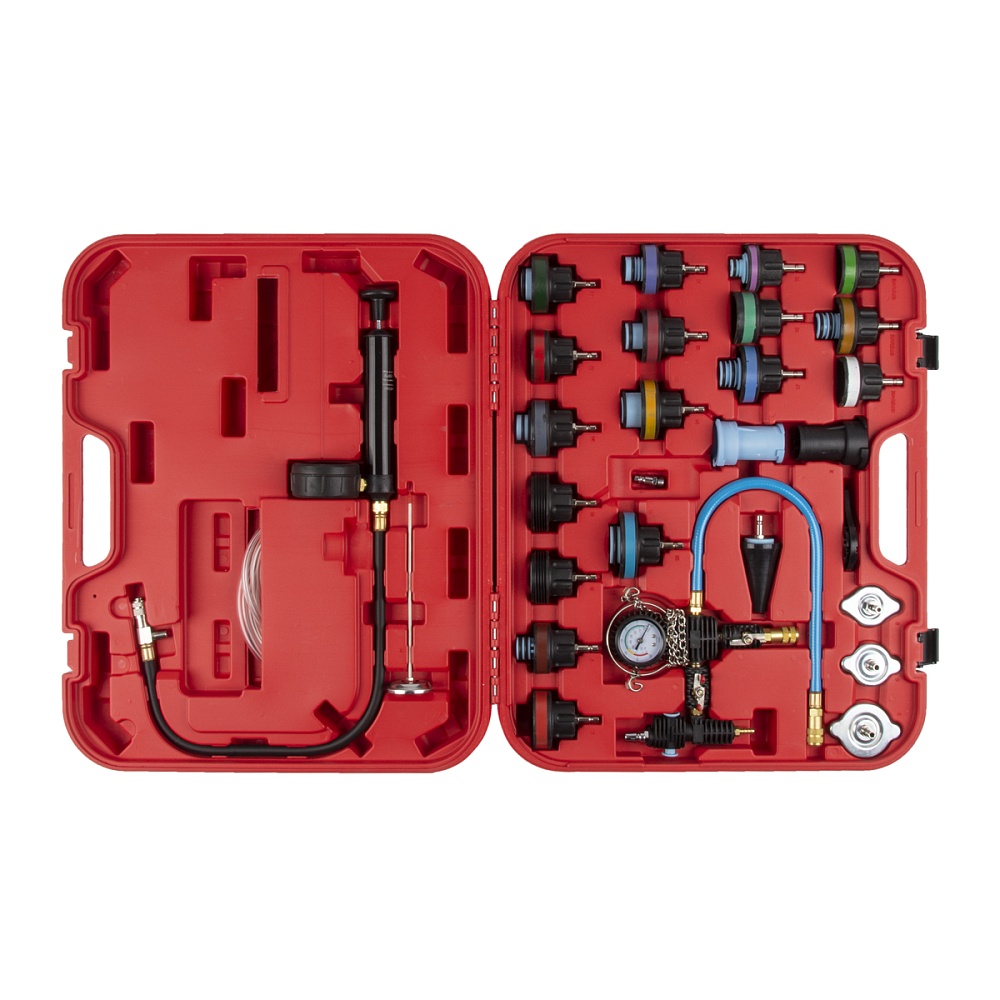 WDK-214310 Набор для проверки герметичности системы охлаждения 28 предметов Wiederkraft