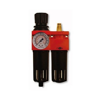 VEPA РЕГУЛЯТОР F454/2 с фильтром + лубрикатор 3/8" металлический корпус, с манометром