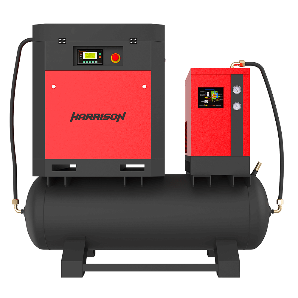 HRS-941500TD5 Винтовой компрессор с ресивером и осушителем Harrison: 1500 л/мин, 8 бар, 11 кВт, 500