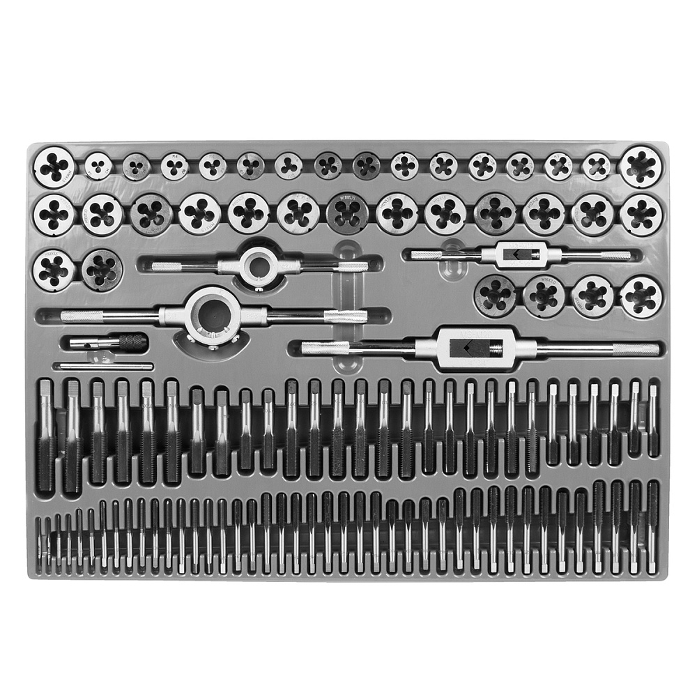 WDK-DTM3110 Набор метчиков и плашек М2 - М18, 110 предметов, метрическая резьба Wiederkraft