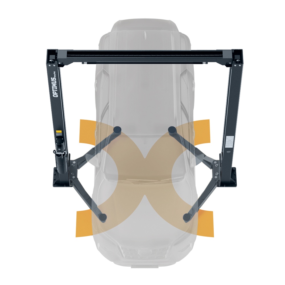 OPT-5W (380V) Подъемник двухстоечный с верхней синхронизацией 4 тонны, одност. разбл., 380В OPTIMUS