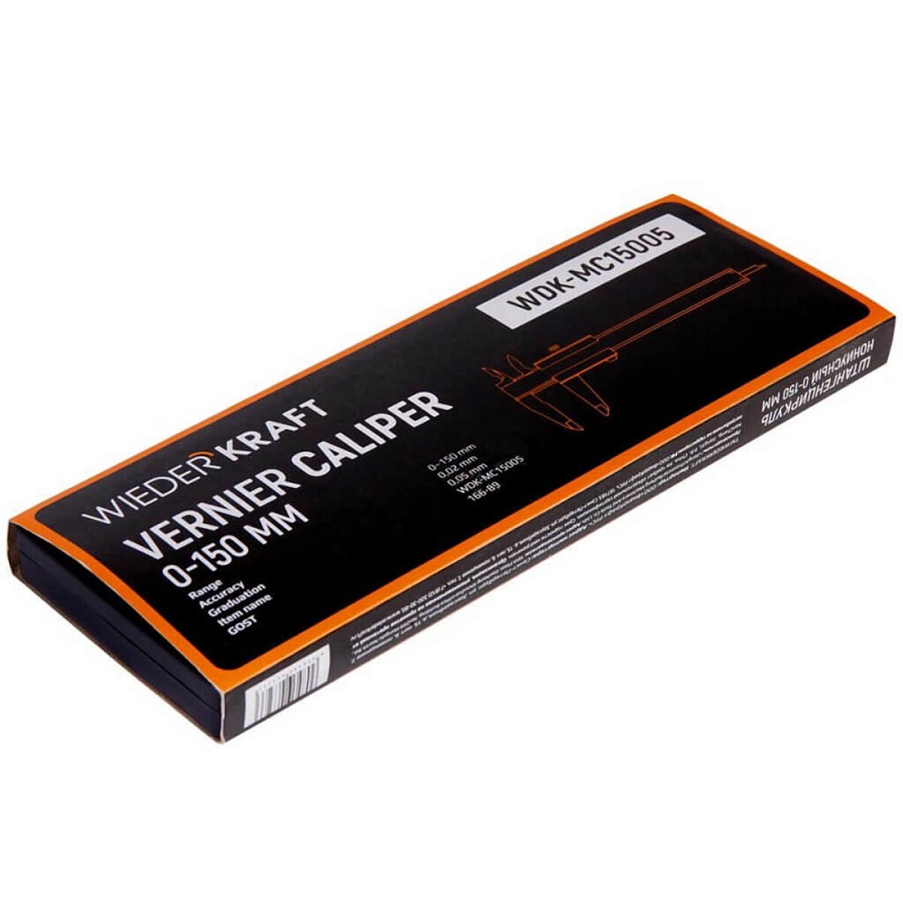 WDK-MC15005 Штангенциркуль нониусный 150 мм, 0,05 мм, тип I, ГОСТ 166-89, со сборной рамкой Wiederkraft