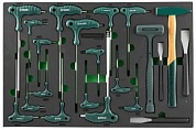 H10121SV Набор ключей торцевых шестигранных и TORX®, молотков и зубил в EVA ложементе 560х400 мм, 21 предмет