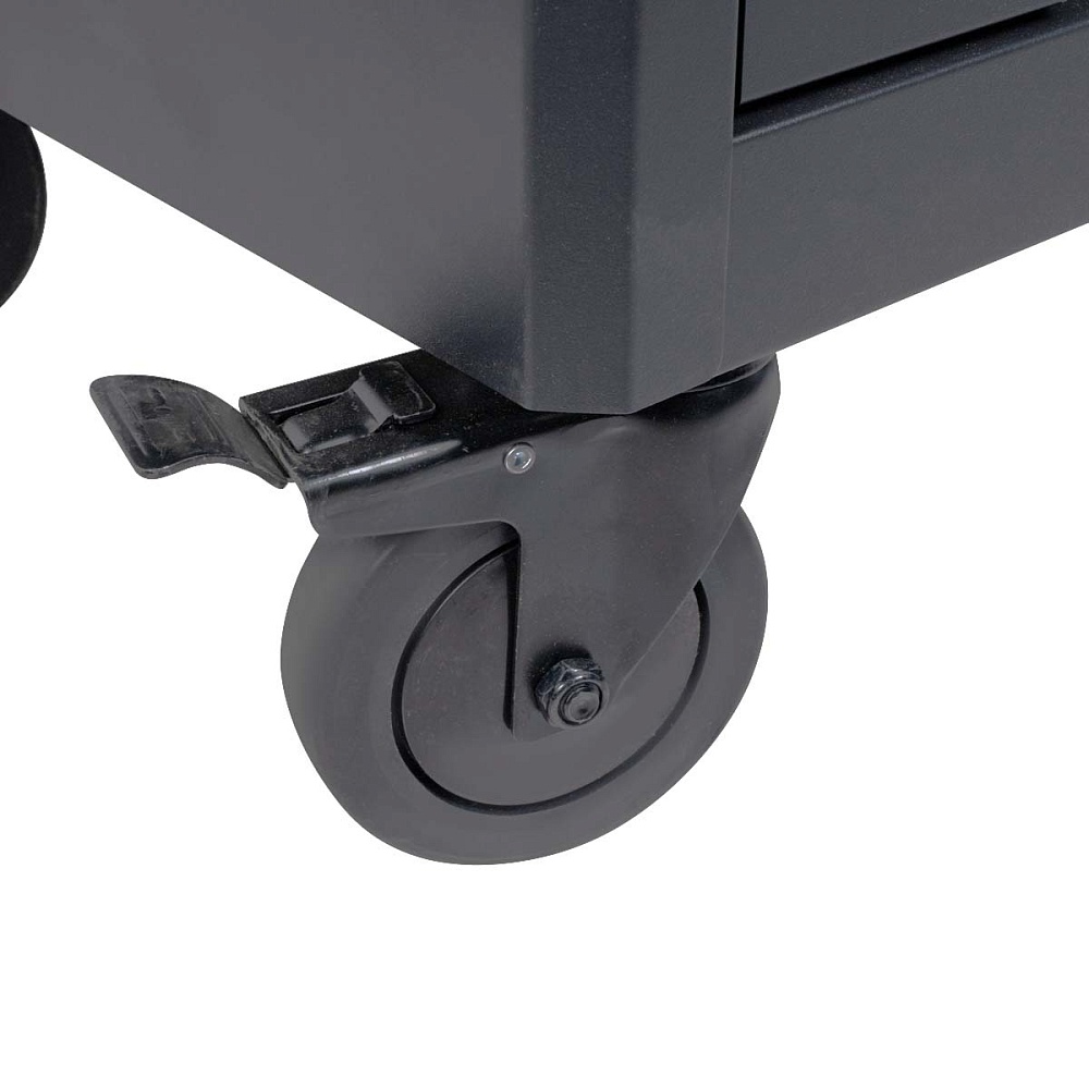 OPT-717MR Тележка инструментальная, 7 полок с набором инструментов 298 пр, металлическая столешница OPTIMUS