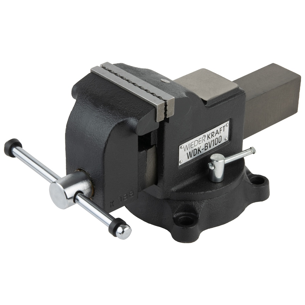WDK-BV100 Профессиональные слесарные тиски поворотные с наковальней 100 мм Wiederkraft