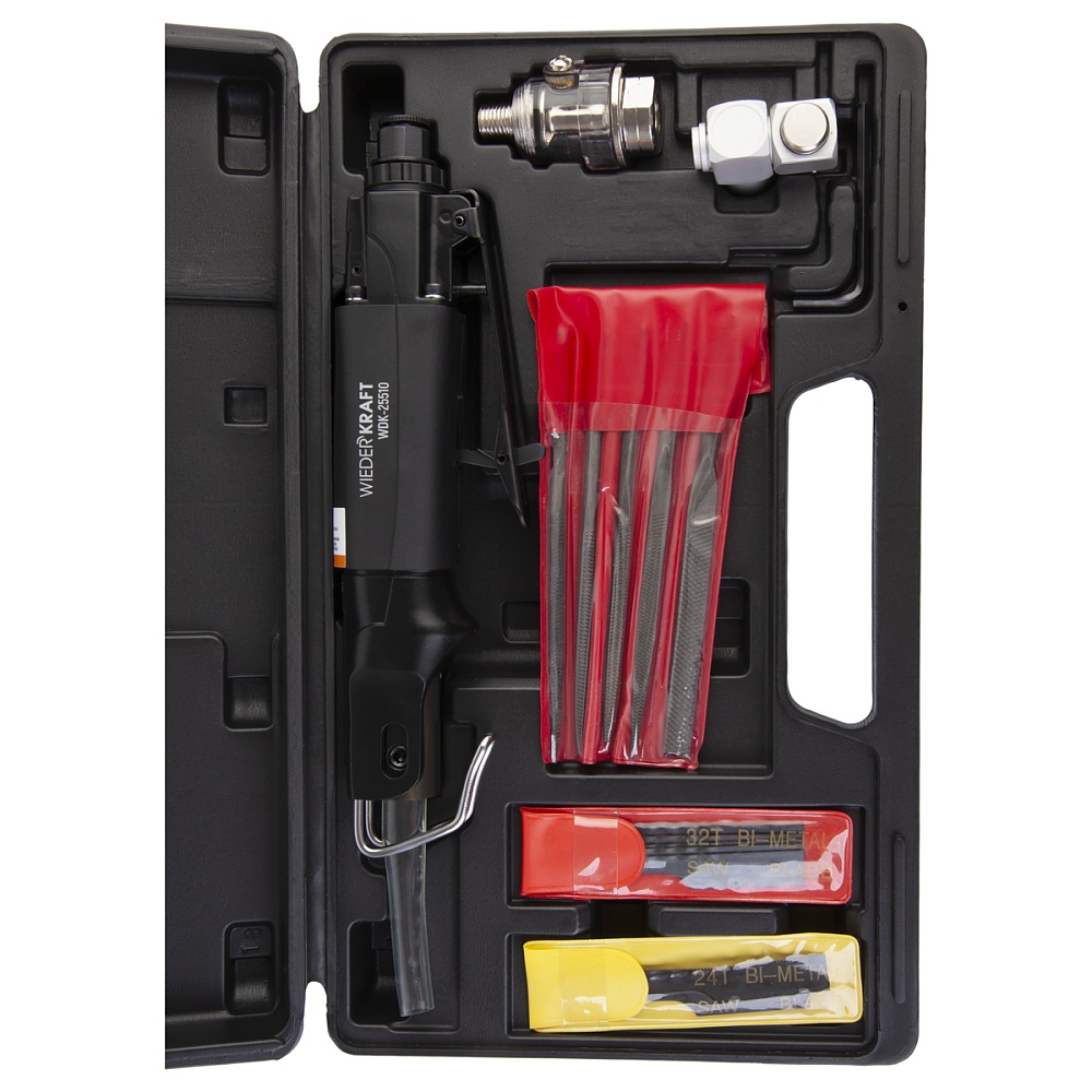 WDK-25510 Лобзик пневматический с набором аксессуаров, 22 предмета