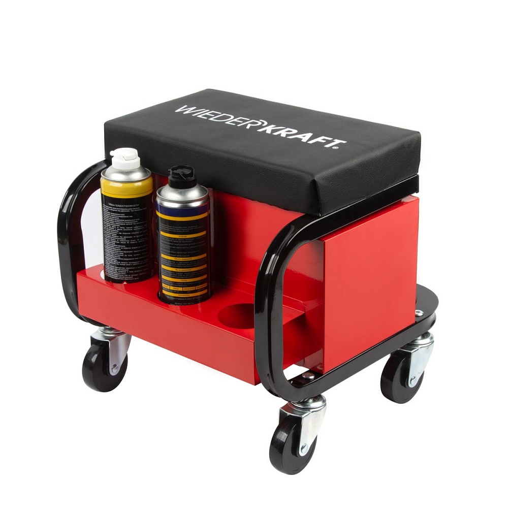 WDK-86032 Табурет механика с 3 инструментальными ящиками, г/п 110 кг Wiederkraft