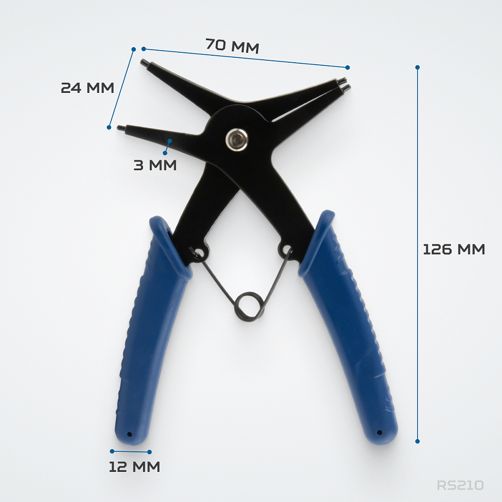 RS210 Съемник стопорных колец универсальный 2 в 1 Wiederkraft