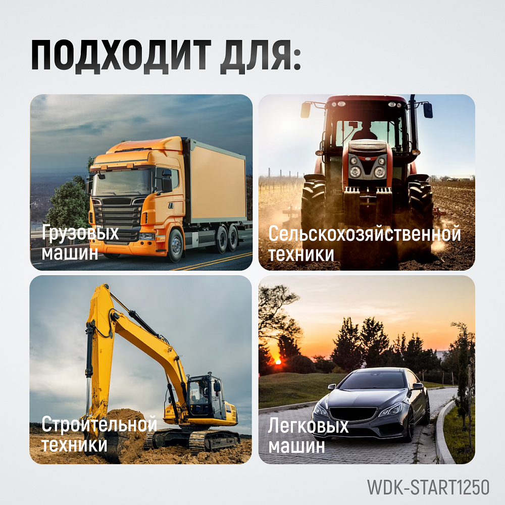 Пуско-зарядное устройство 1250А WDK-Start1250